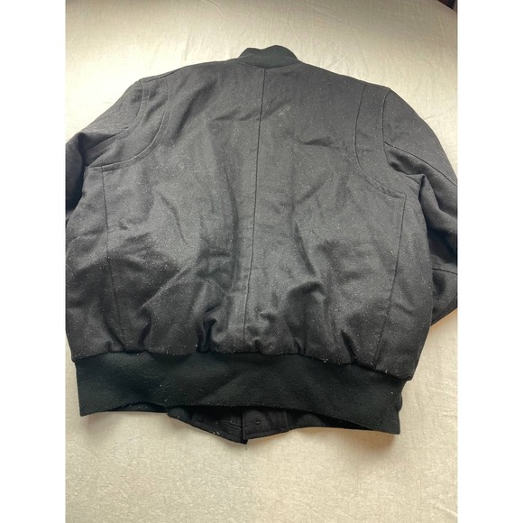 Rocawear Military Bomber Jacket Mens Size XL Black Button Front Long Sleeves - Picture 5 of 6